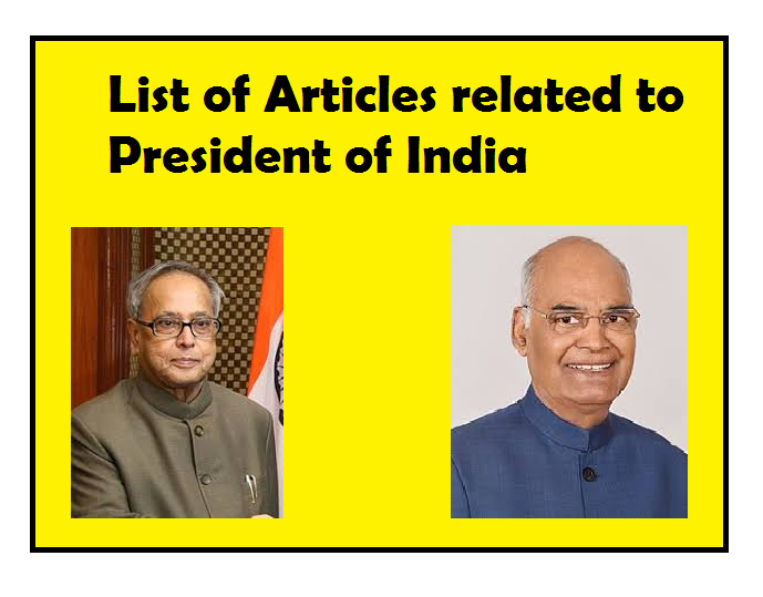 List Of Articles Related To President Of India