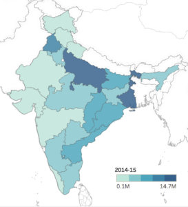 Rice produciton density in India