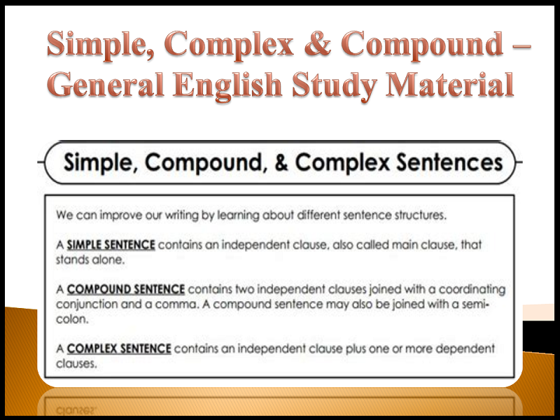 Simple Complex Compound General English Study Material