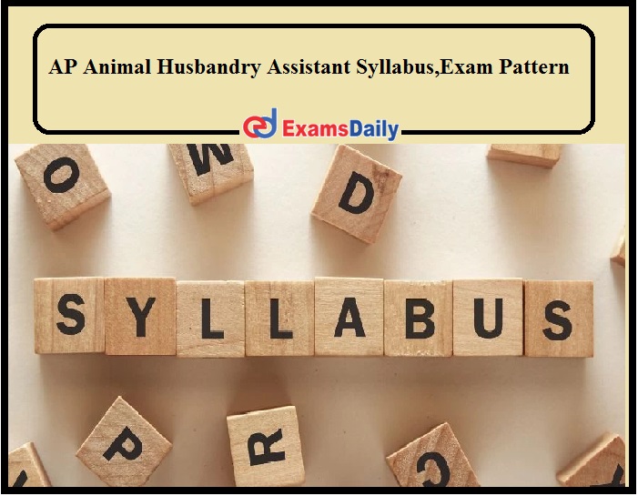AP Animal Husbandry Assistant Syllabus 2021 PDF