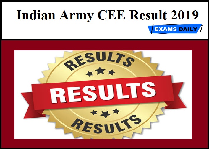 Indian Army CEE Result 2019
