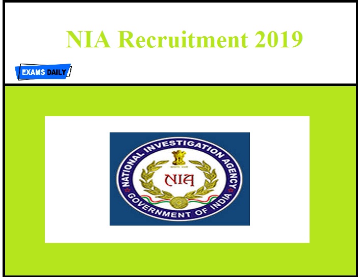 NIA Recruitment 2019 - 65 Inspector and Sub Inspector Vacancies