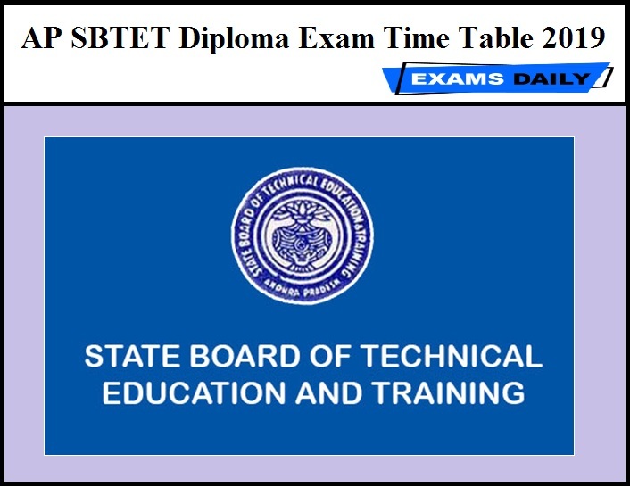 AP SBTET Diploma Exam Time Table