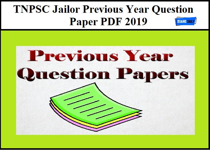 TNPSC Jailor Previous Year Question paper