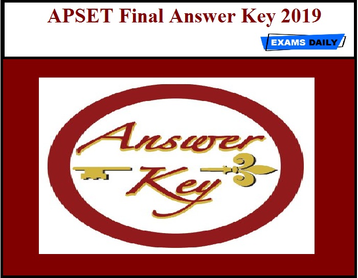APSET Updated Answer Key 2019