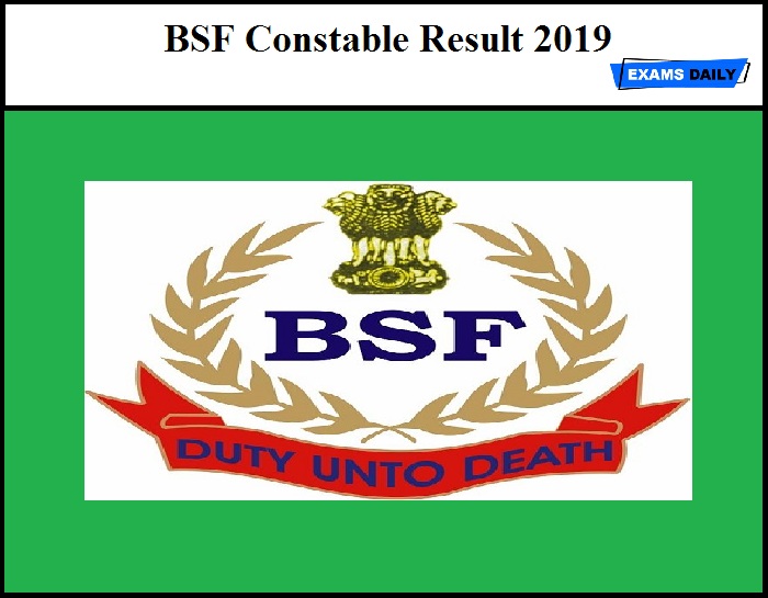 BSF Constable Result 2019