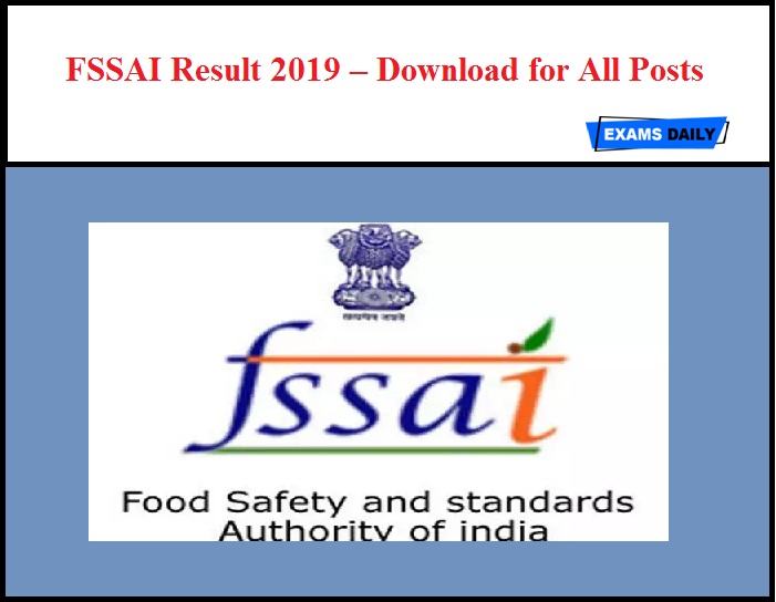 FSSAI Result 2019