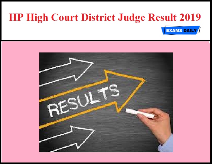 HP High Court District Judge Result 2019