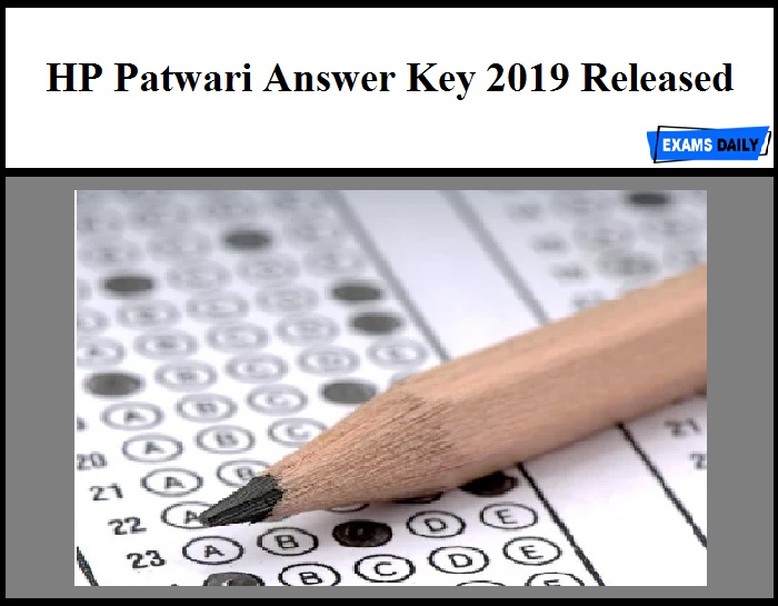 HP Patwari Answer Key 2019 Released