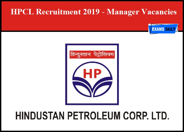 HPCL Recruitment 2019 - Manager Vacancies