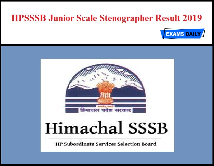 HPSSSB Junior Scale Stenographer Result 2019