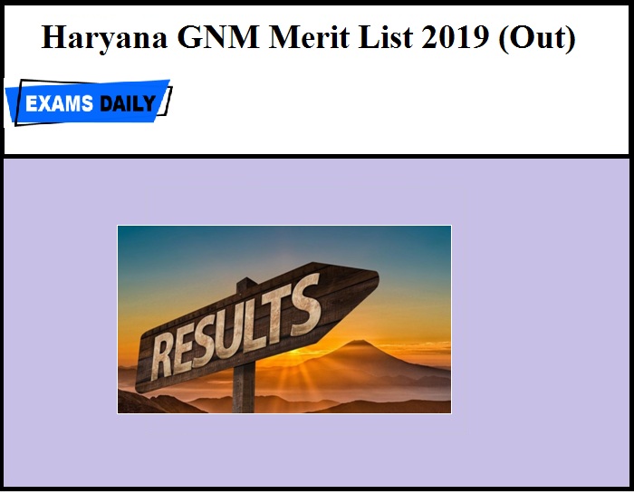 Haryana GNM Merit List 2019 (Out)