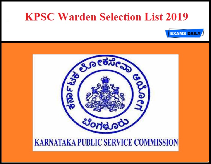 KPSC Warden Selection List 2019