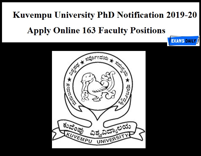 Kuvempu University PhD Notification 2019-20 – Apply Online 163 Faculty Positions