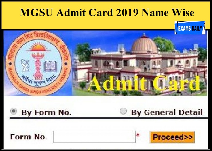 MGSU Admit Card 2019 Name Wise Declared – Download MA & M.Sc. Exam Date