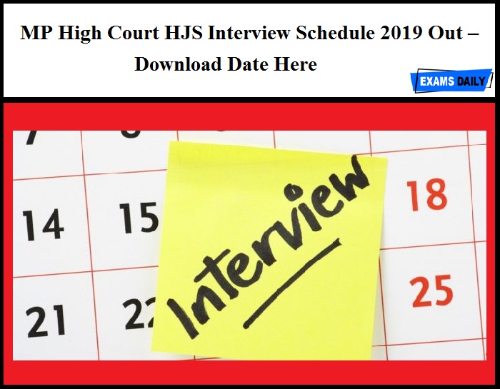 MP High Court HJS Interview Schedule 2019 Out – Download Date Here