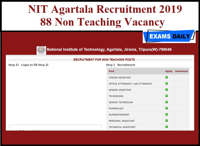 NIT Agartala Recruitment 2019