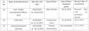 OSSC Assistant Fodder Librarian Exam Reschedule Date