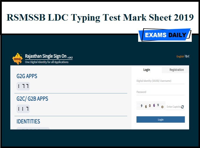RSMSSB LDC Typing Test Mark Sheet 2019 (Out)