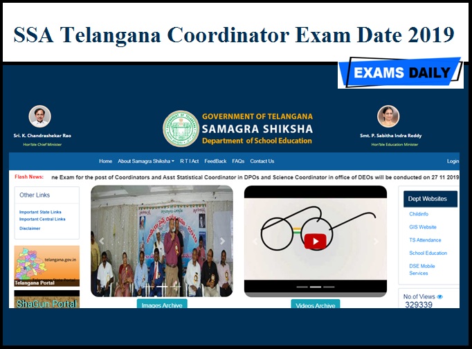 SSA Telangana Exam Date 2019 (Out) – Download Coordinators Admit Card