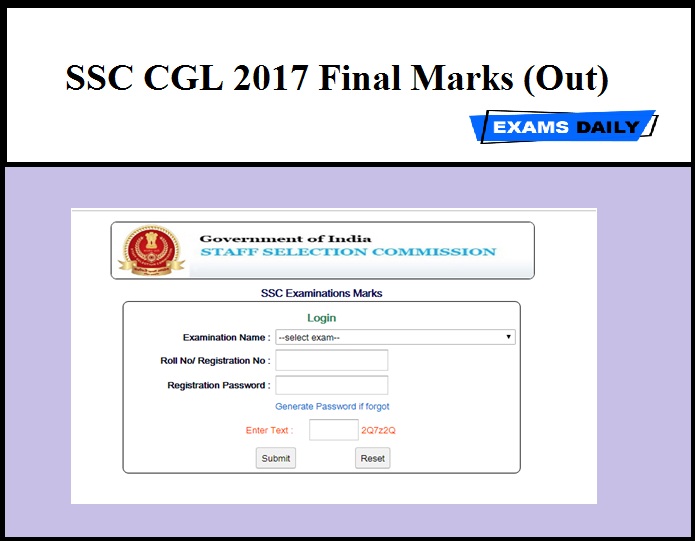 SSC CGL 2017 Final Marks (Out)