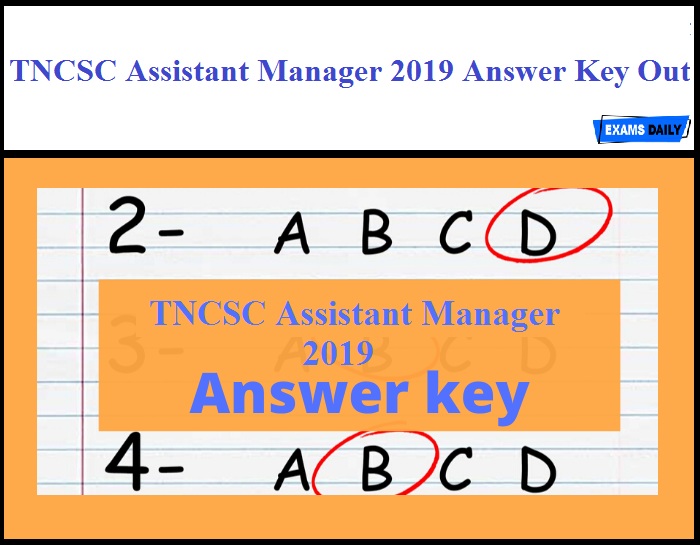 TNCSC Assistant Manager 2019 Answer Key Out