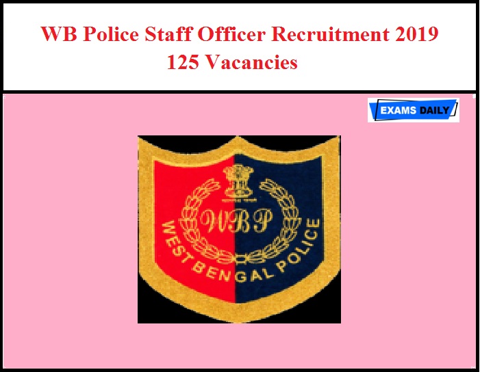 WB Police Staff Officer Recruitment 2019