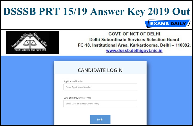 dsssb prt 15-19 answer key 2019