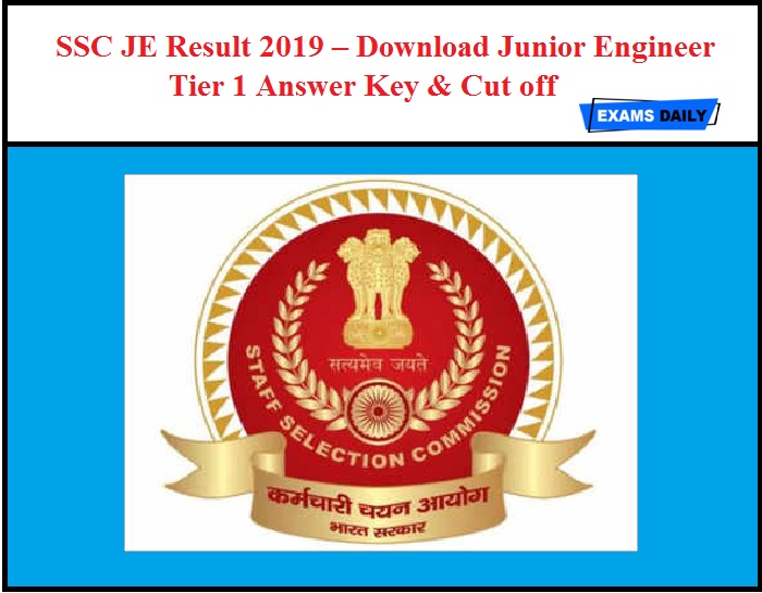 SSC JE Result 2019 OUT Download Junior Engineer Answer Key