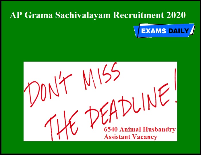 AP Grama Sachivalayam Recruitment 2020 Out | Apply Online for 6540 Animal  Husbandry Assistant Vacancy
