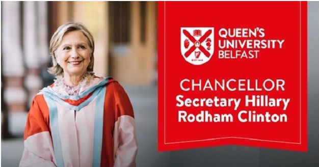 Image result for Hillary Rodham Clinton appointed as 11th and 1st female Chancellor of UK’s Queen’s University