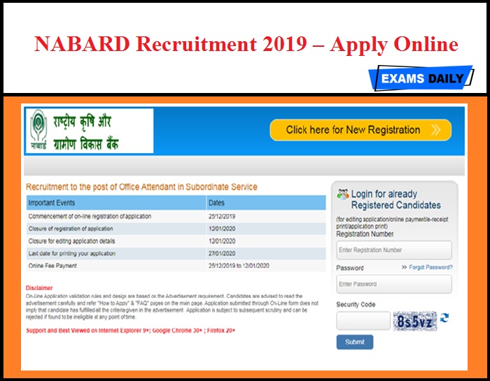 NABARD Recruitment 2019 OUT Apply Online
