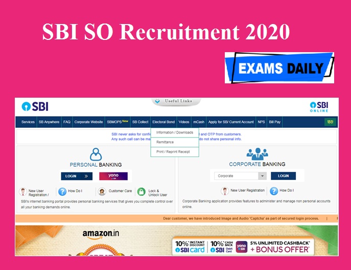 SBI SO Recruitment 2020