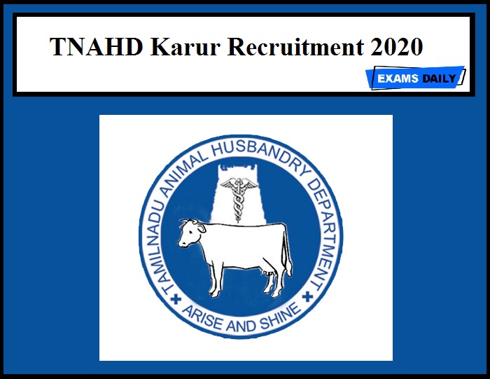 TNAHD Karur Recruitment 2020 Out – Office Assistant vacancy