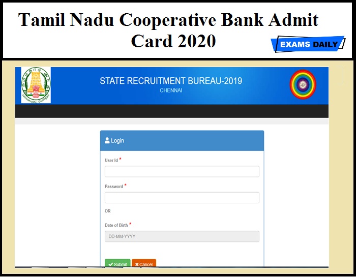 Tamil Nadu Cooperative Bank Hall Ticket 2020 (Out) - Download TN Exam