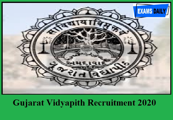 Gujarat Vidyapith Recruitment 2020 Out –50,000 Salary + For Assistant Professor || Walk In Interview