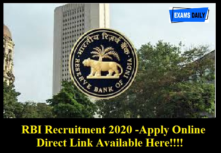 RBI Recruitment 2020 Out – 39 Consultant Vacancies || Apply Online Direct Link Here!!!