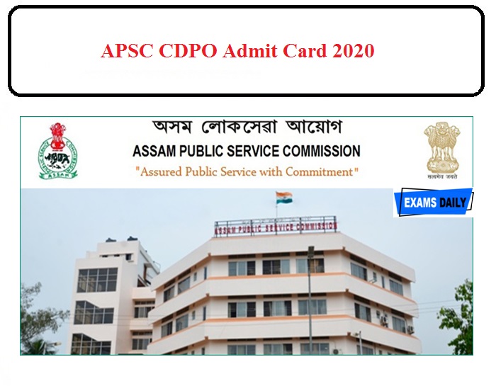 APSC Child Development Project Officer Admit Card 2020