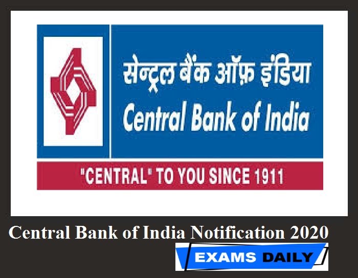 Central Bank of India Notification 2020 Out – Apply for Cent- FLCC Counselor Vacancies Here!!!