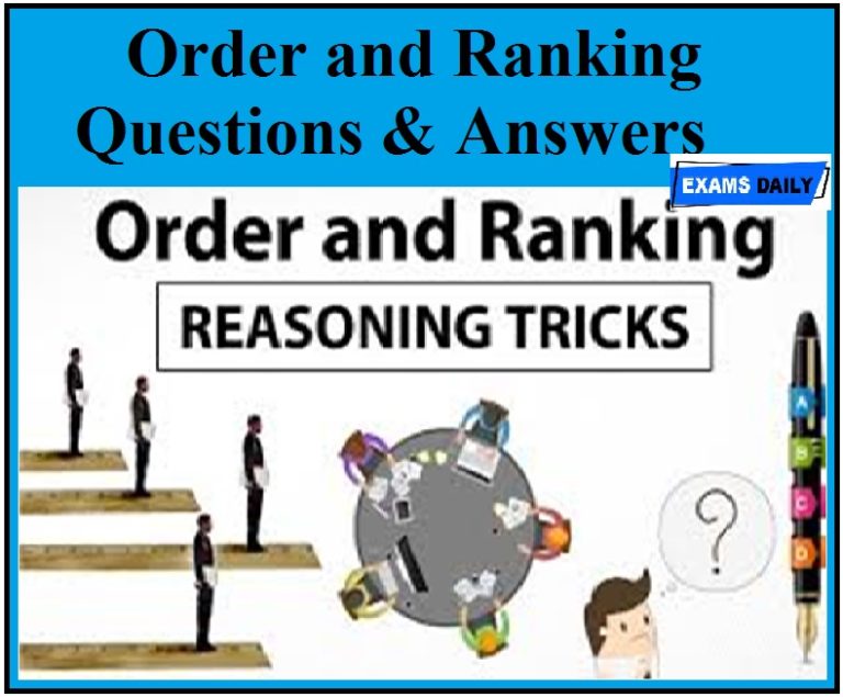 how to solve order and ranking questions in reasoning