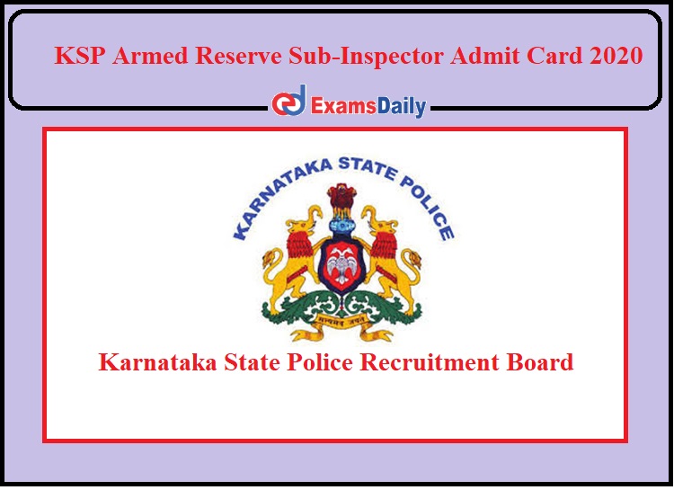Armed Reserve Sub-Inspector Admit Card 2020