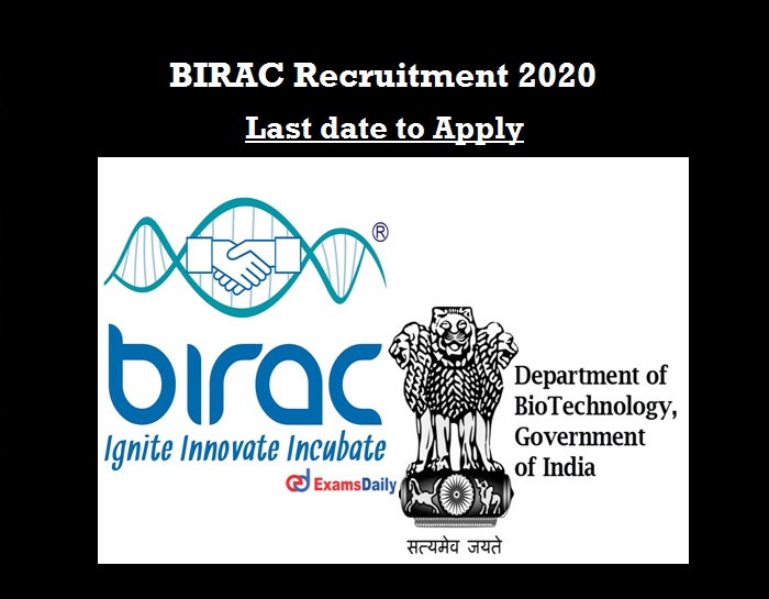 BIRAC Recruitment 2020 last date