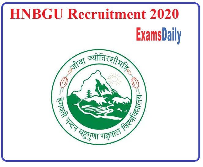 HNBGU Recruitment 2020 Out-
