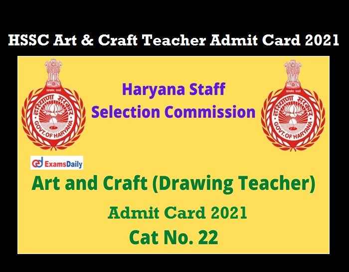 HSSC Art & Craft teacher admit card 2021