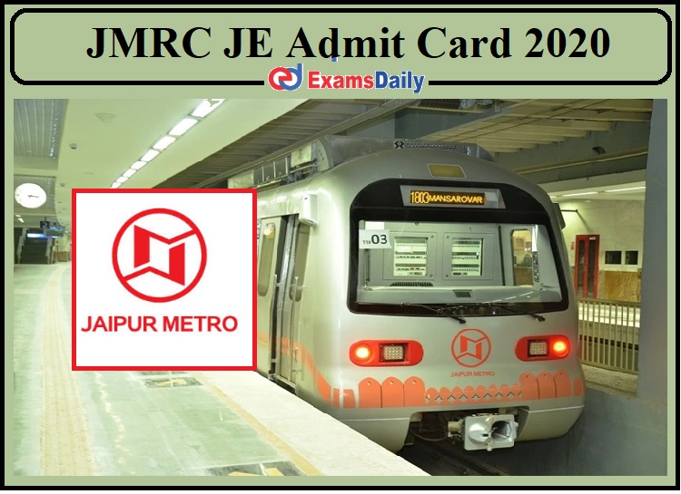 JMRC JE Admit Card 2020- Check Exam Dates for Maintainer!!!