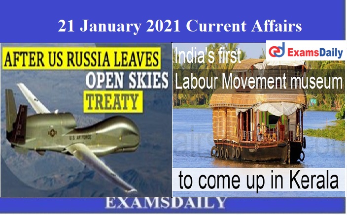 21 January 2021 Current Affairs