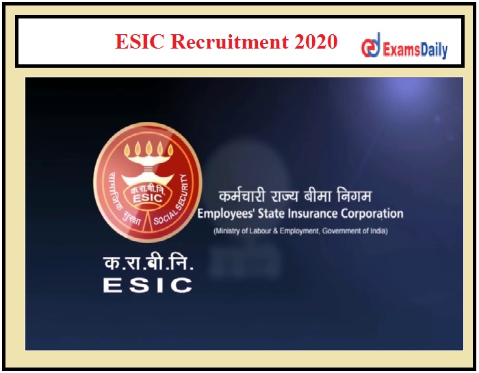 ESIC Recruitment 2020