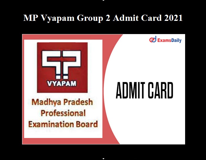 MPPEB Group 2 Admit card 2021 OUT