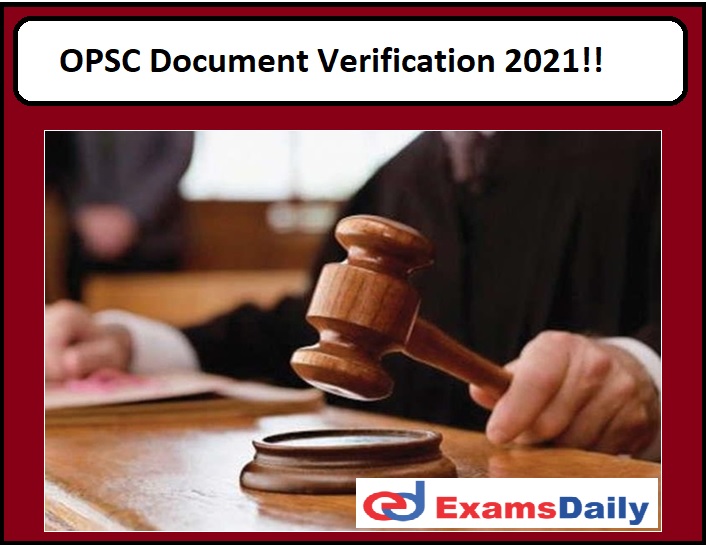 OPSC Document Verification 2021