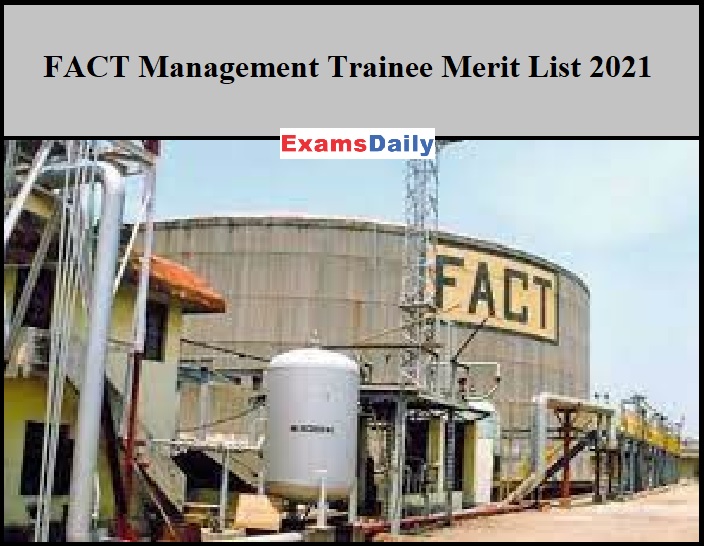 FACT Management Trainee Merit List 2021